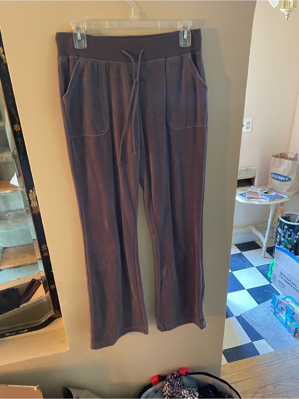 Vintage Y2K purple Velour Pink Lady comfy pants